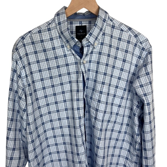 Tailorbyrd Blue Plaid Long Sleeve Button Up Dress Shirt XL - Picture 2 of 5